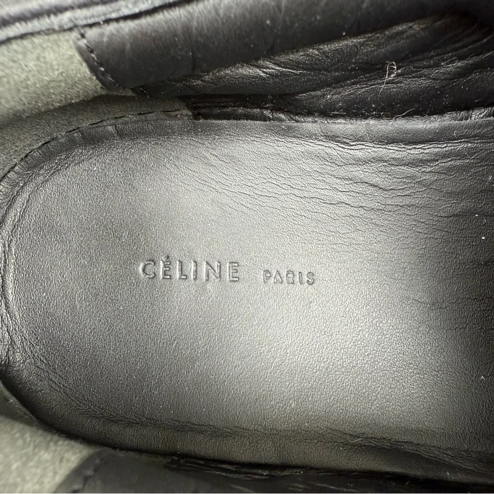 Celine Black and White Striped Canvas Slip On Sneakers size 39 - Picture 14 of 16